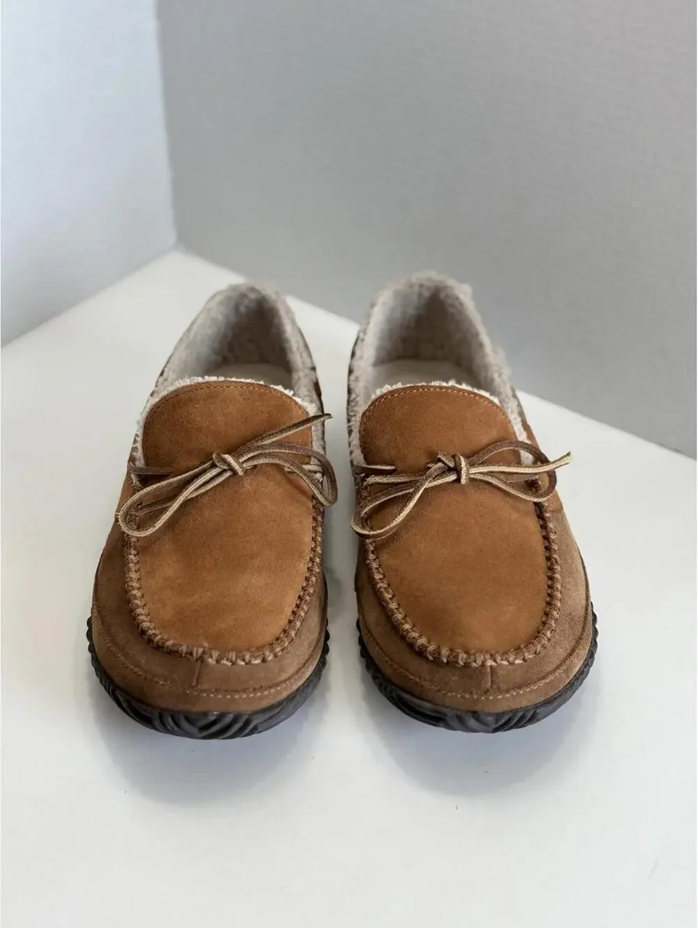 Sorel Maddox Moc Slipper Men's Brown Suede Faux Fur Lined Comfort Shoes Size 9.5